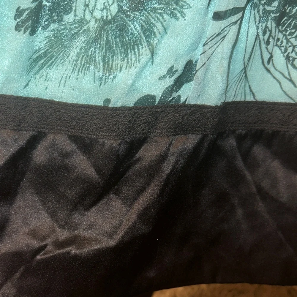 NWT Laundry By Shelli Segal Aqua Floral 100% SILK DRESS - Picture 7 of 13